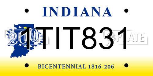 1TIT831 Indiana License Plate