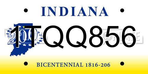 1TQQ856 Indiana License Plate