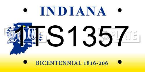1TS1357 Indiana License Plate