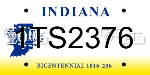 1TS2376 Indiana License Plate