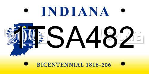 1TSA482 Indiana License Plate