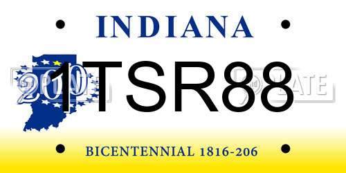 1TSR88 Indiana License Plate