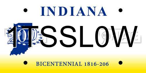 1TSSL0W Indiana License Plate