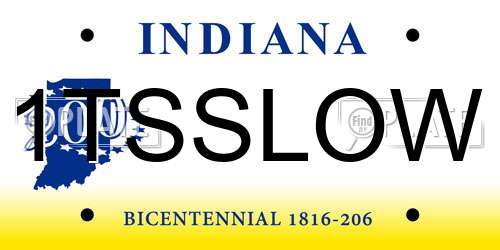 1TSSLOW Indiana License Plate