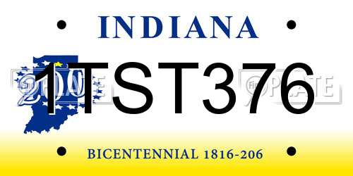 1TST376 Indiana License Plate