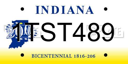 1TST489 Indiana License Plate