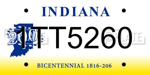 1TT5260 Indiana License Plate