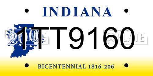 1TT9160 Indiana License Plate