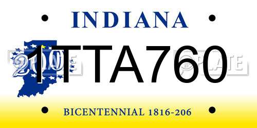 1TTA760 Indiana License Plate