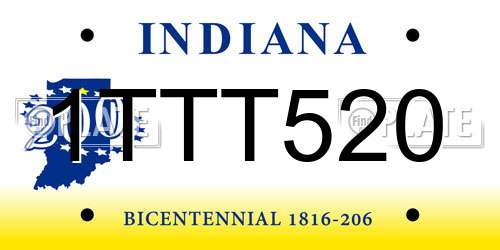 1TTT520 Indiana License Plate