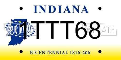 1TTT68 Indiana License Plate