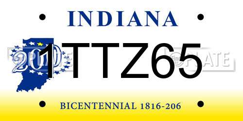 1TTZ65 Indiana License Plate