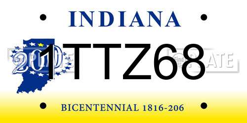 1TTZ68 Indiana License Plate