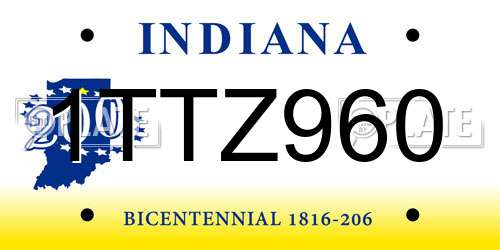 1TTZ960 Indiana License Plate