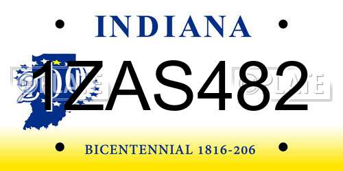 1ZAS482 Indiana License Plate