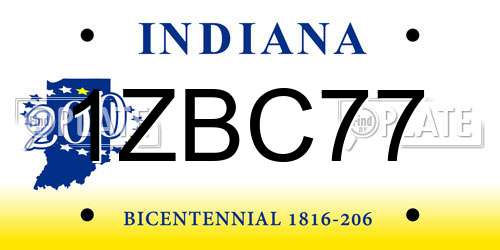 1ZBC77 Indiana License Plate