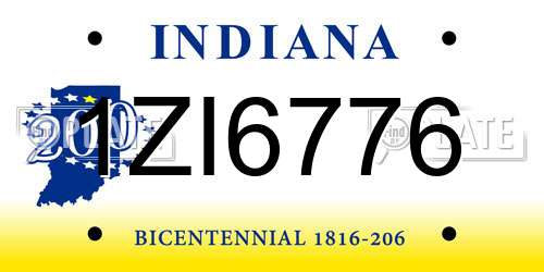 1ZI6776 Indiana License Plate