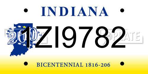 1ZI9782 Indiana License Plate