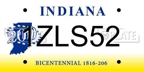 1ZLS52 Indiana License Plate