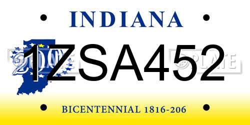 1ZSA452 Indiana License Plate