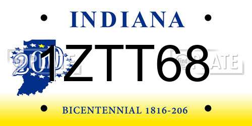 1ZTT68 Indiana License Plate
