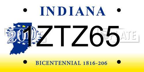1ZTZ65 Indiana License Plate
