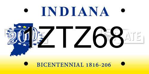 1ZTZ68 Indiana License Plate