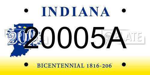 20005A Indiana License Plate