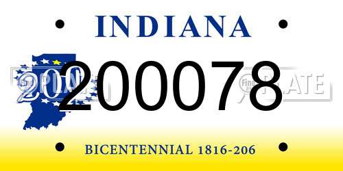 200078 Indiana License Plate