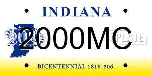 2000MC Indiana License Plate