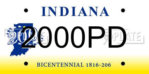 2000PD Indiana License Plate