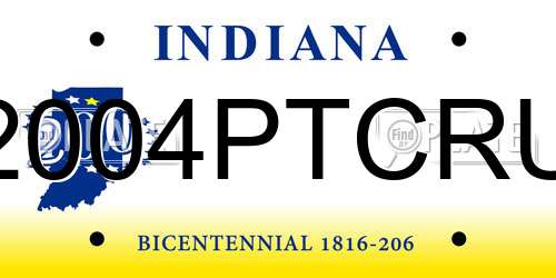 2004PTCRU Indiana License Plate