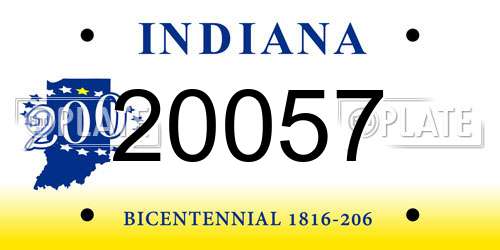 20057 Indiana License Plate