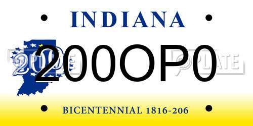 200OP0 Indiana License Plate