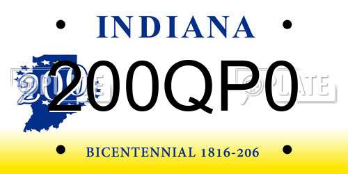 200QP0 Indiana License Plate