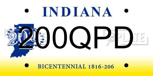 200QPD Indiana License Plate