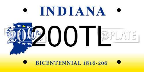 200TL Indiana License Plate