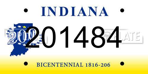 201484 Indiana License Plate