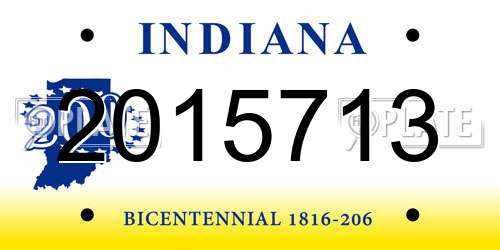 2015713 Indiana License Plate