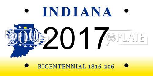 2017 Indiana License Plate