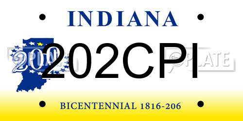 202CPI Indiana License Plate