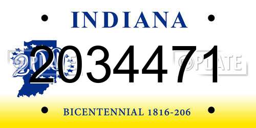 2034471 Indiana License Plate
