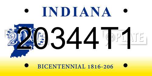 20344T1 Indiana License Plate