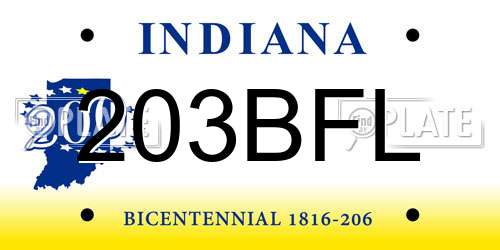 203BFL Indiana License Plate