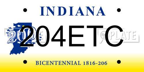 204ETC Indiana License Plate