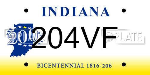 204VF Indiana License Plate