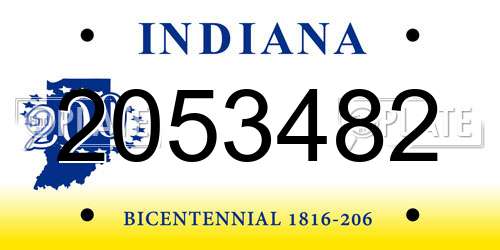 2053482 Indiana License Plate