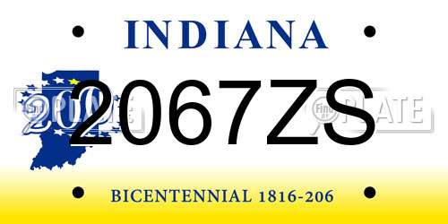 2067ZS Indiana License Plate