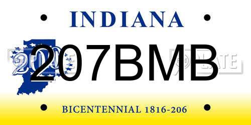 207BMB Indiana License Plate