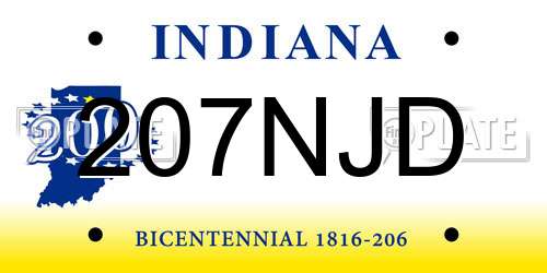 207NJD Indiana License Plate